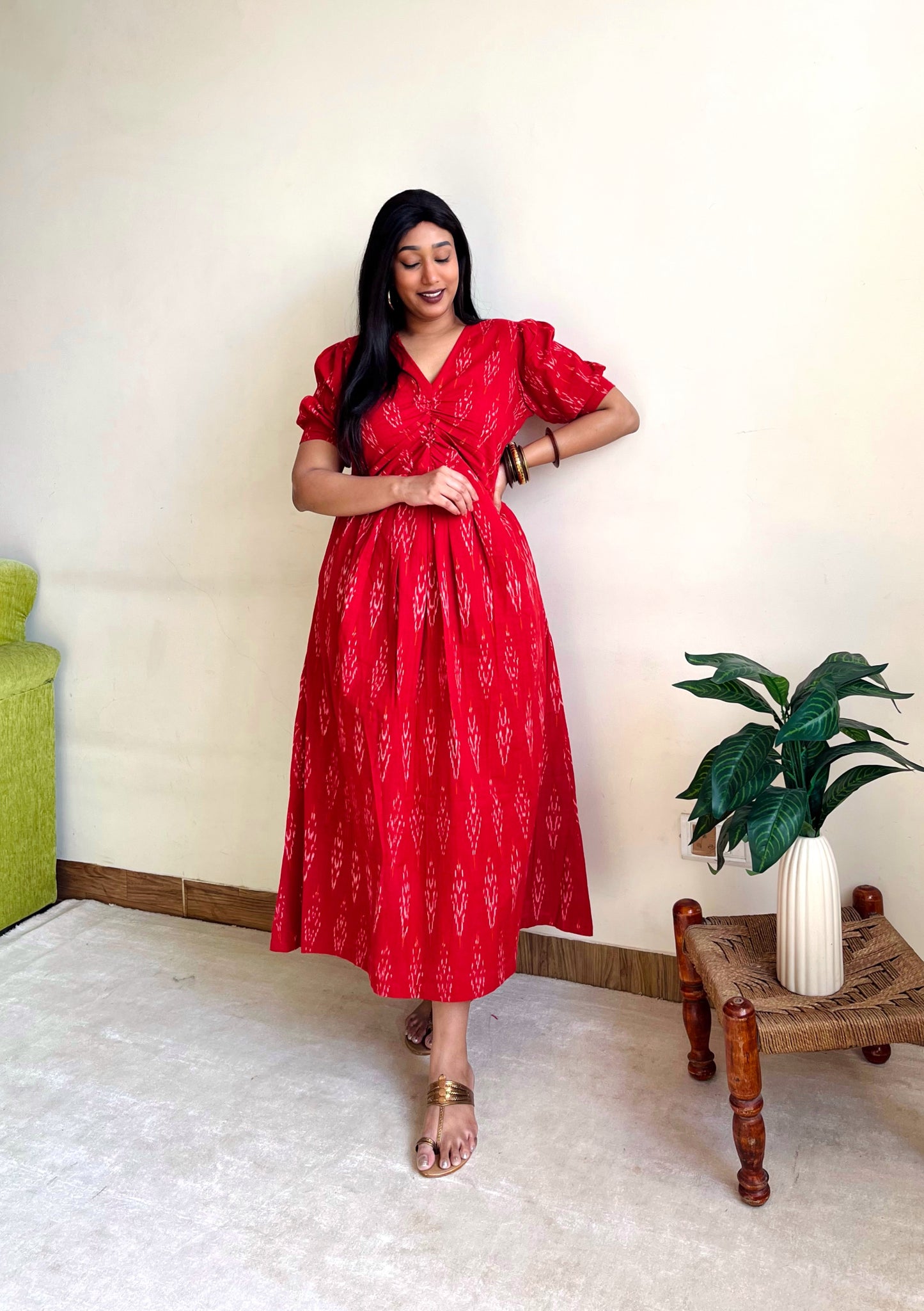 Naziya Red Knot Dress (S)