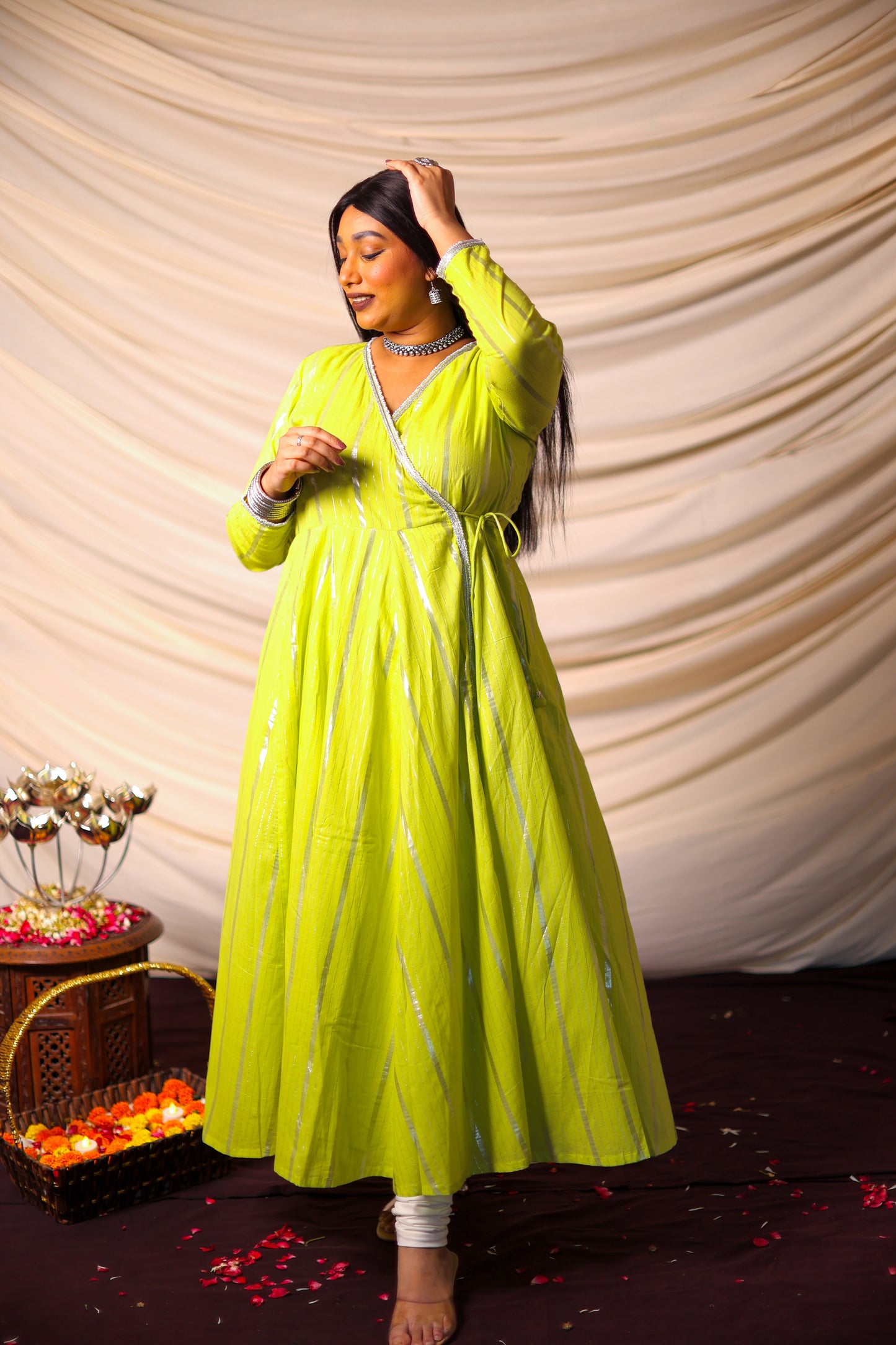 Sifra Lime Wrap Dress