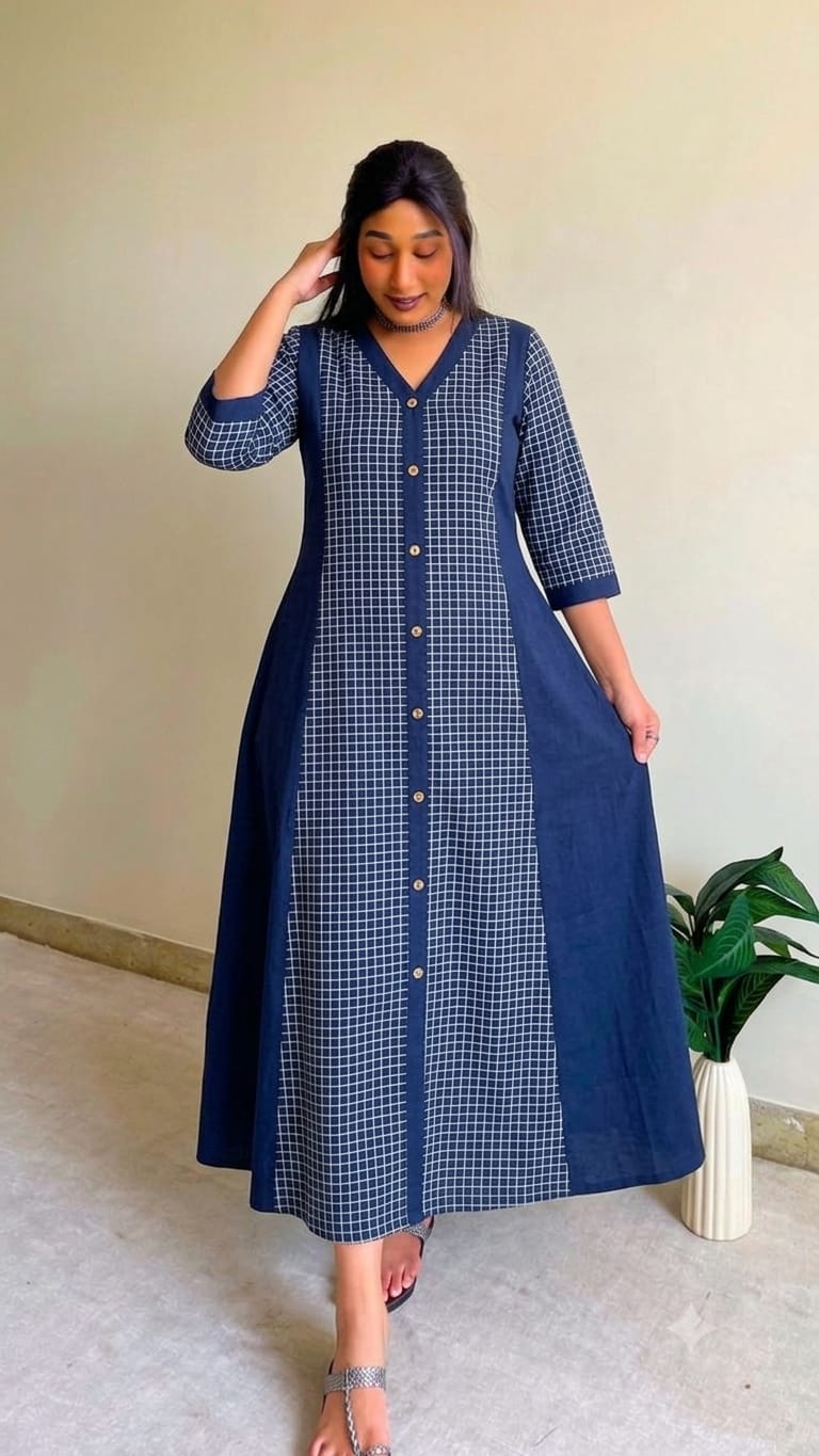 Aza A-line Patchwork Dress