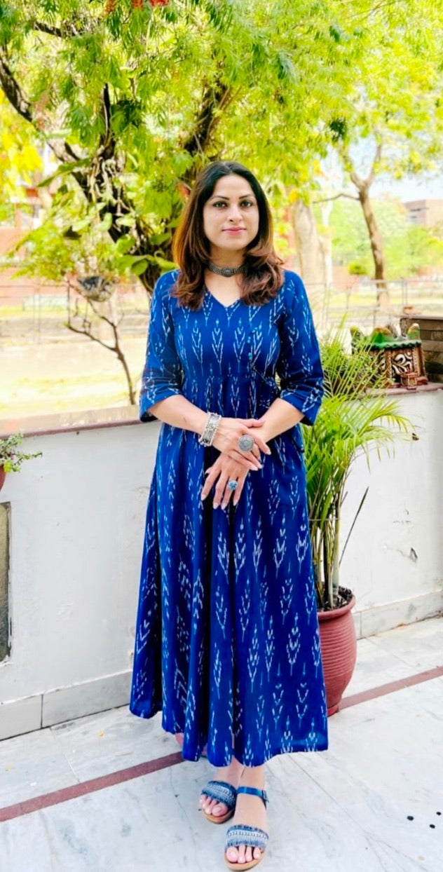 Neeli Navy Angrakha Dress