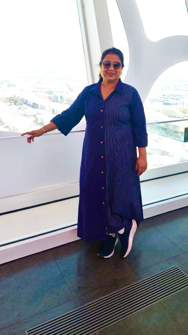 Amna Half & Half Shirt Dress