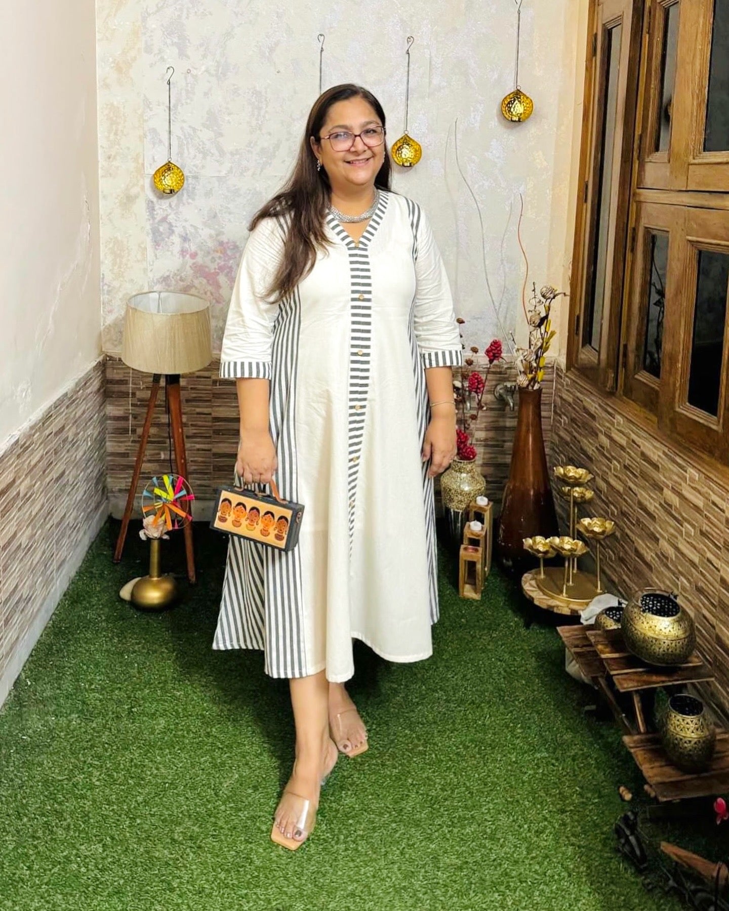 Sanaya A-line Patchwork Dress