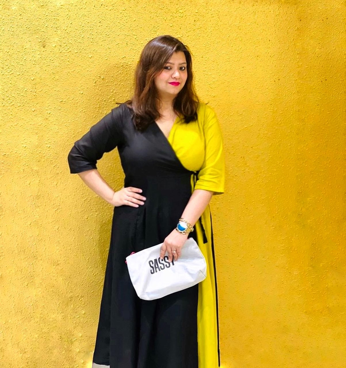 Black Lemon Wrap Dress