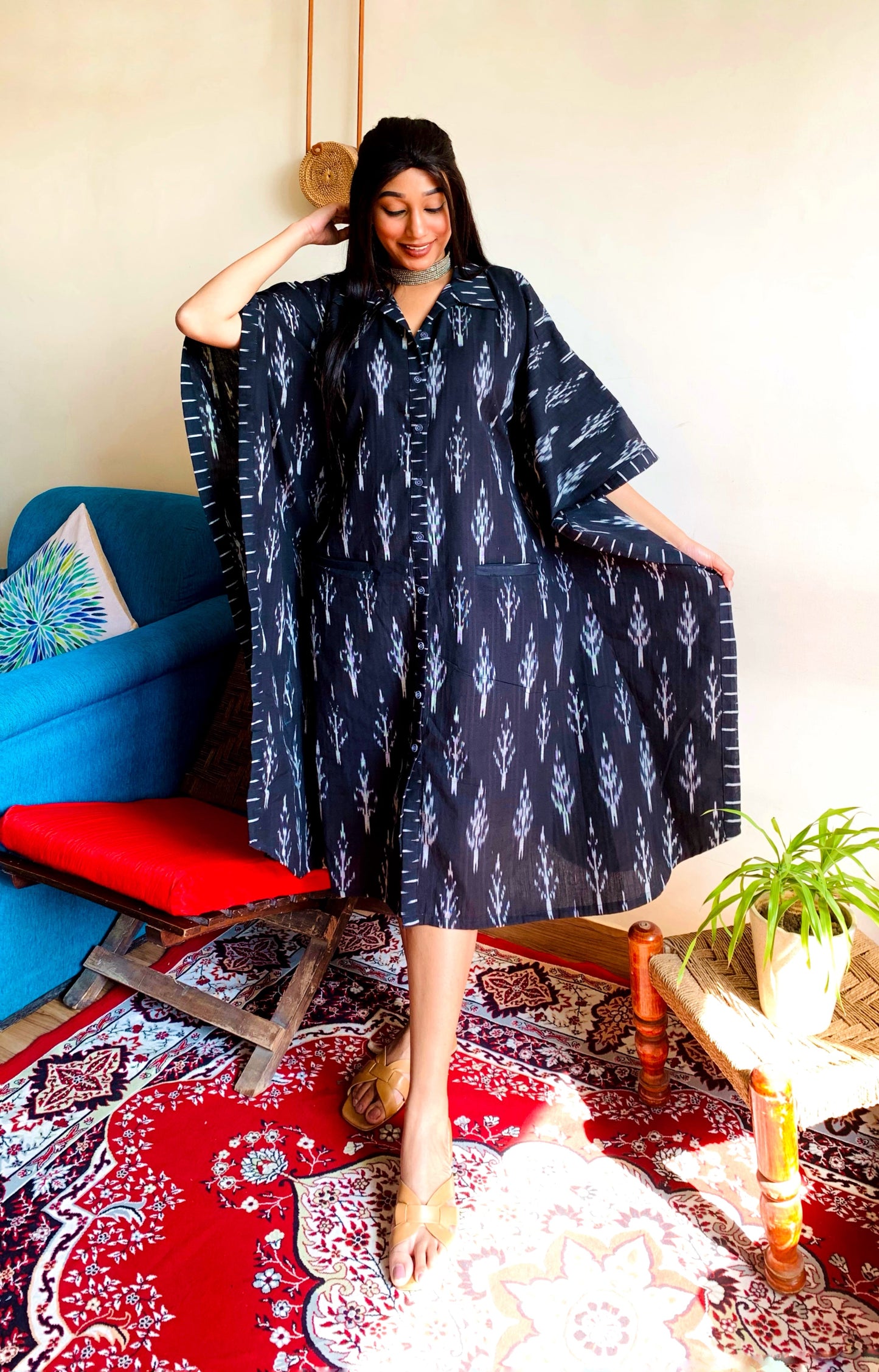 Aria Ikkat Shirt Kaftan