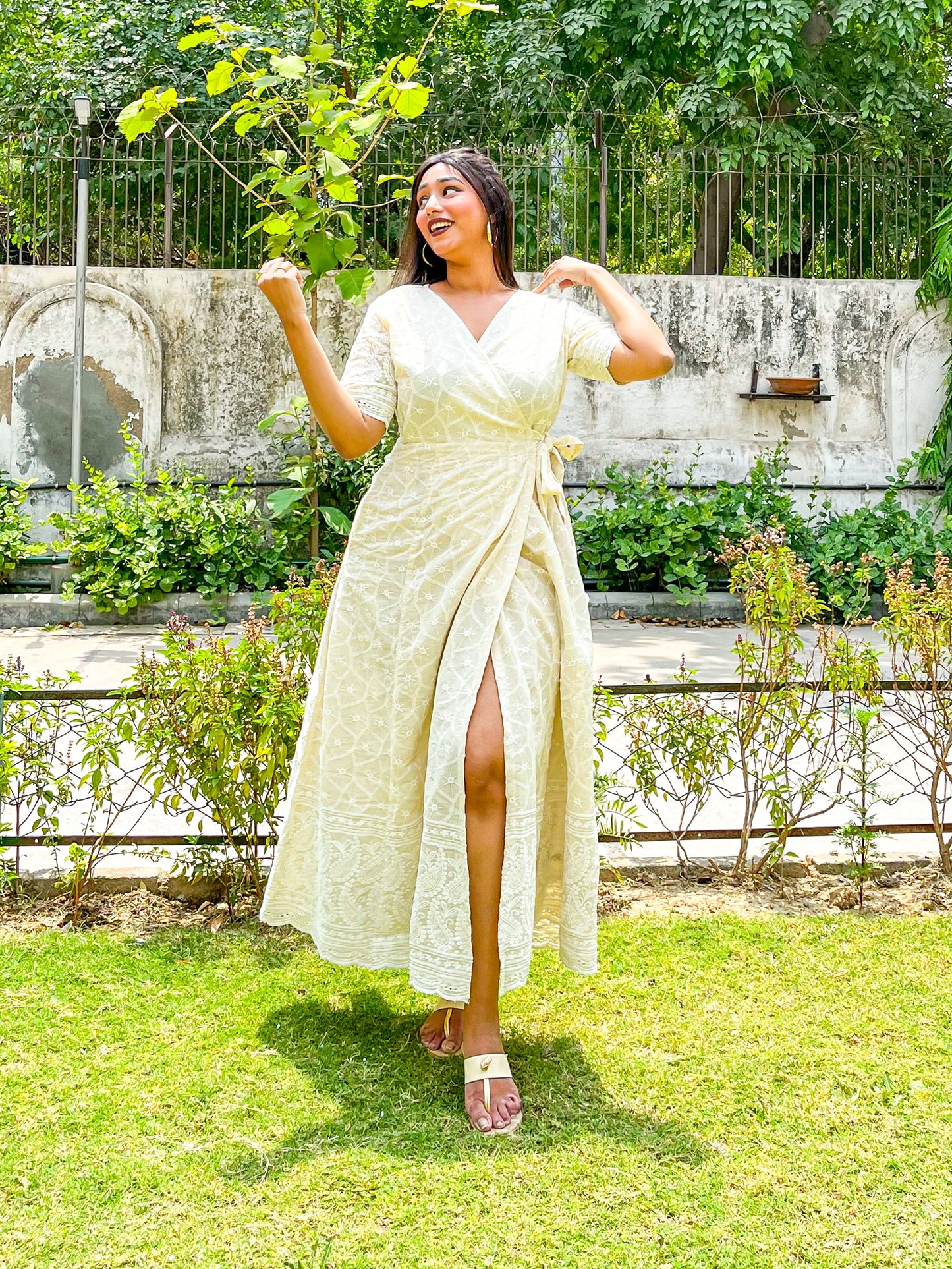 Ruhi Chikankari Wrap Dress