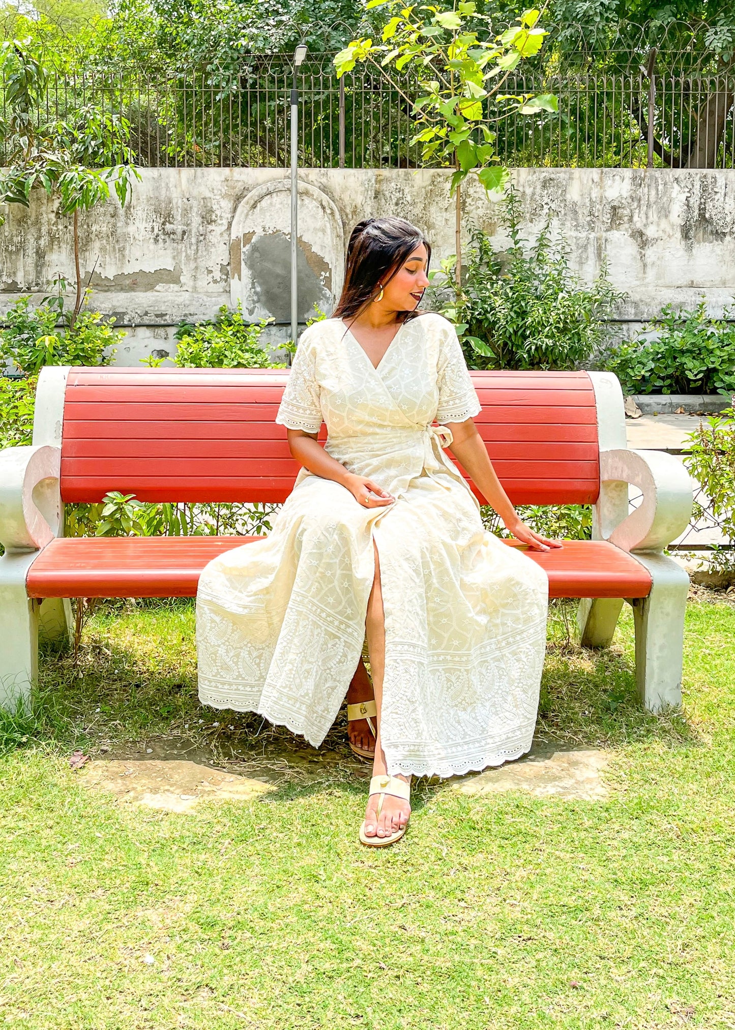 Ruhi Chikankari Wrap Dress