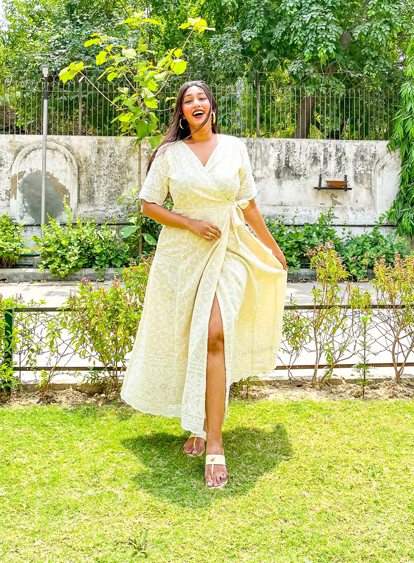 Ruhi Chikankari Wrap Dress
