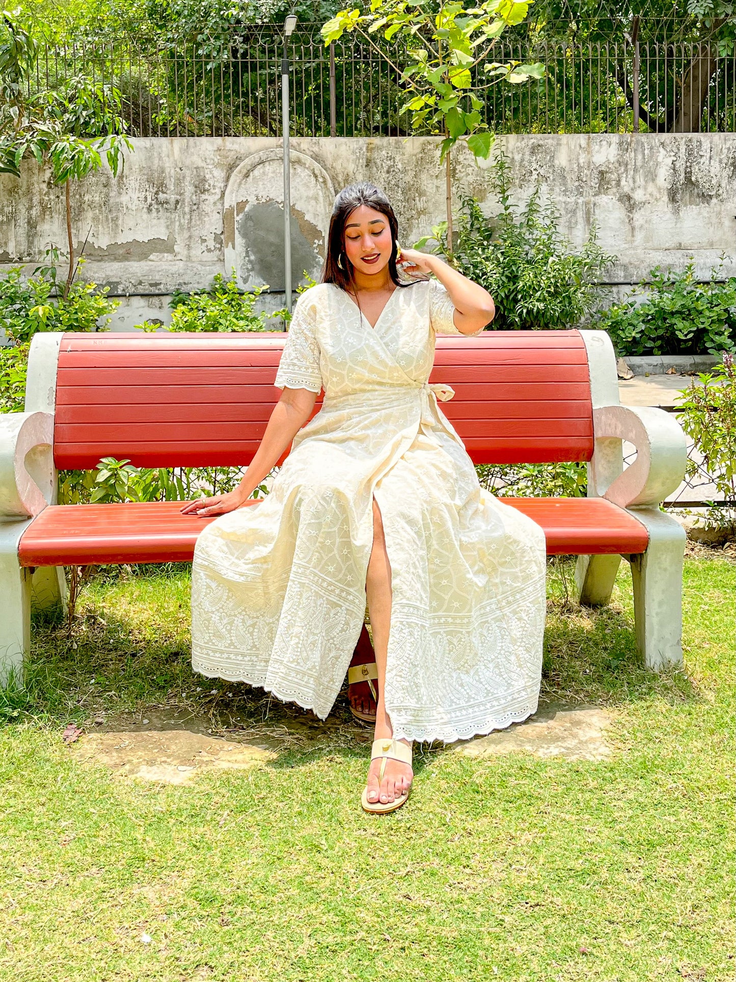 Ruhi Chikankari Wrap Dress