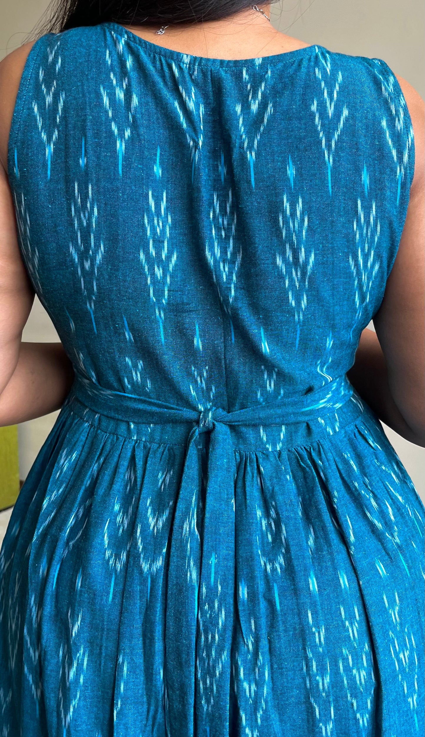 Aasma Teal Ikat Maxi Dress (S)