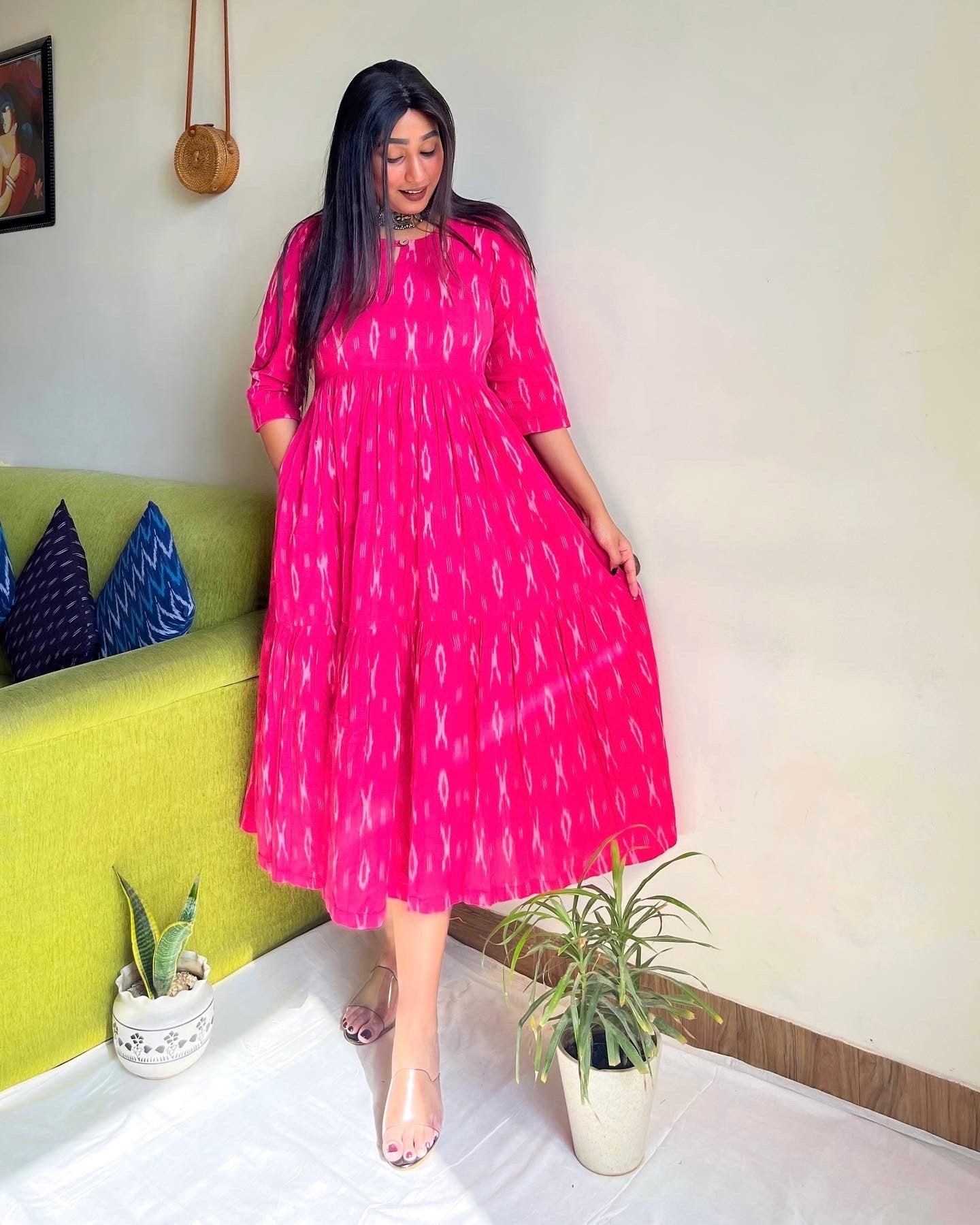 Dahlia Pink Tier Dress (S)