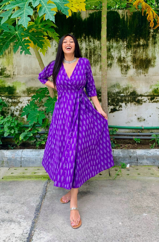 Ayesha Purple Wrap Dress