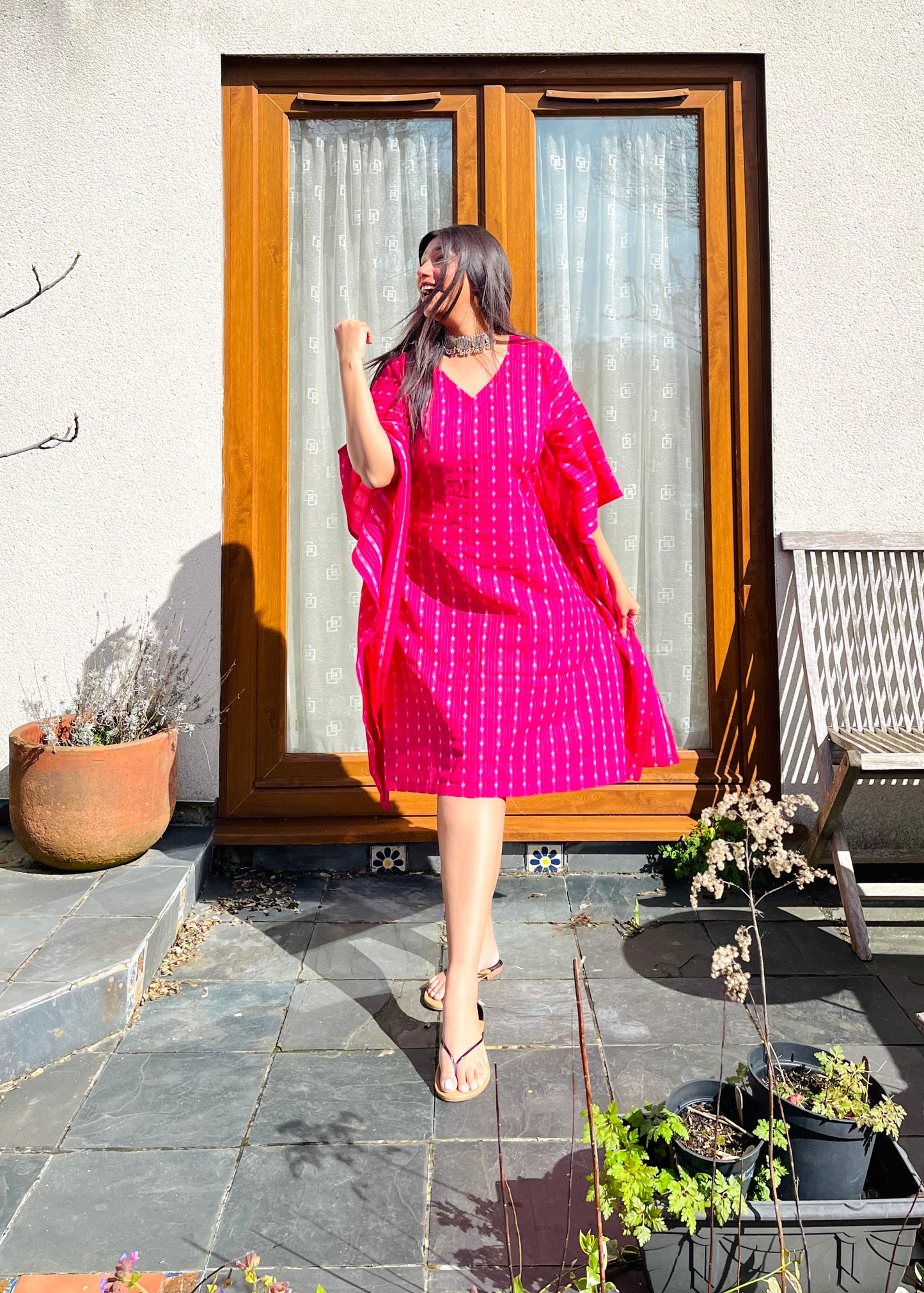 Gulabi Kantha Kaftan (S)