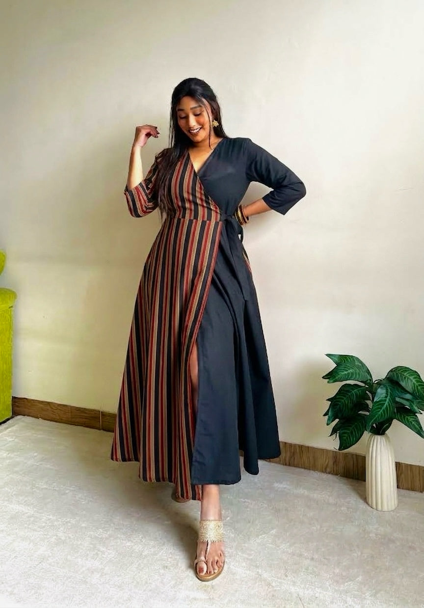 Naaz Half & Half Wrap Dress