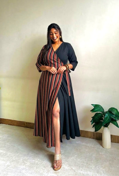 Naaz Half & Half Wrap Dress