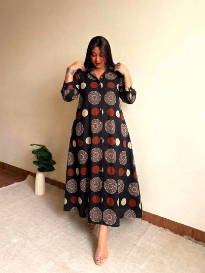 Black Polka Shirt Dress