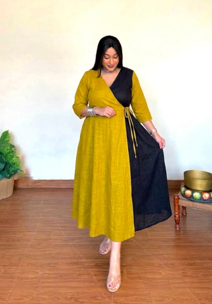 Black Lemon Wrap Dress