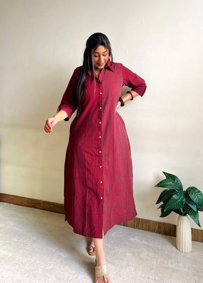 Aseera Half & Half Shirt Dress