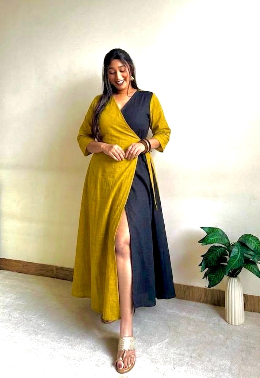 Black Lemon Wrap Dress
