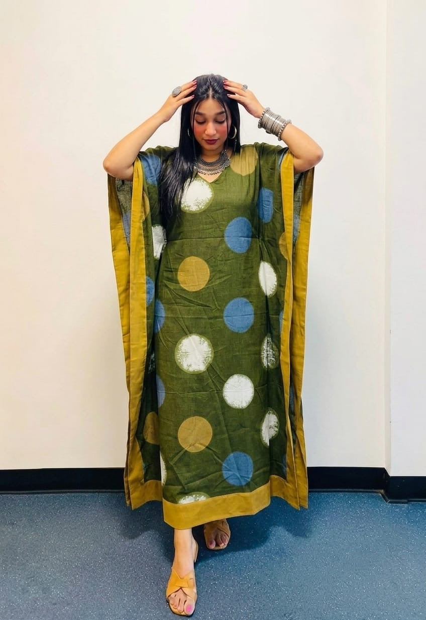 Olive Polka Kaftan