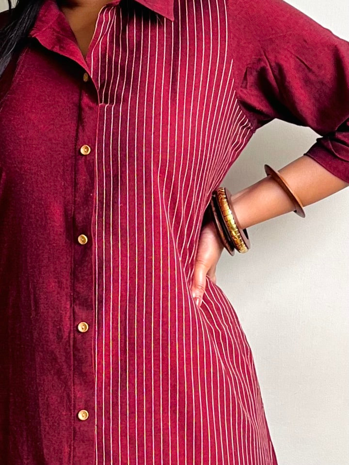 Aseera Half & Half Shirt Dress