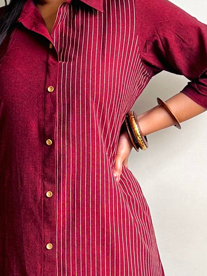 Aseera Half & Half Shirt Dress