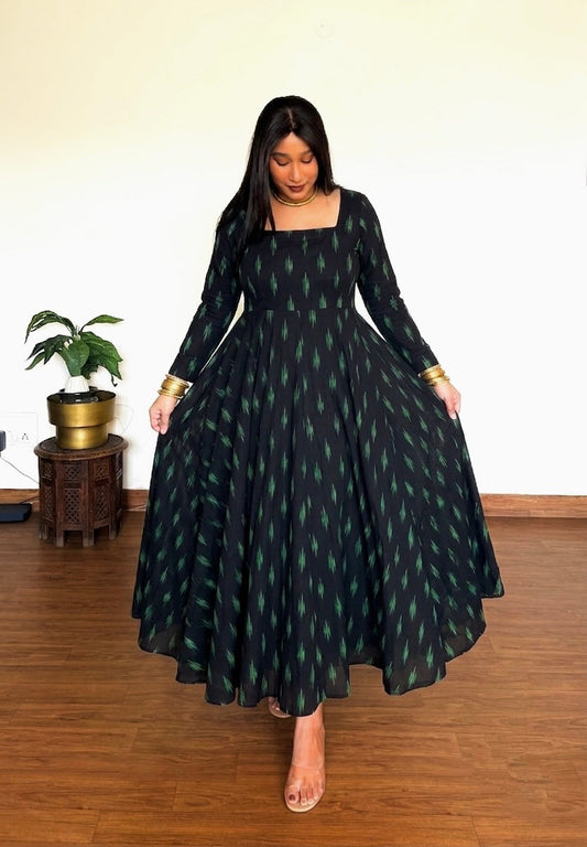 Azia Ikat Flare Anarkali