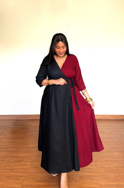 Cherry Rayon Wrap Dress