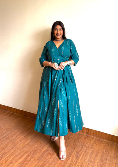 Teal Green Wrap Dress