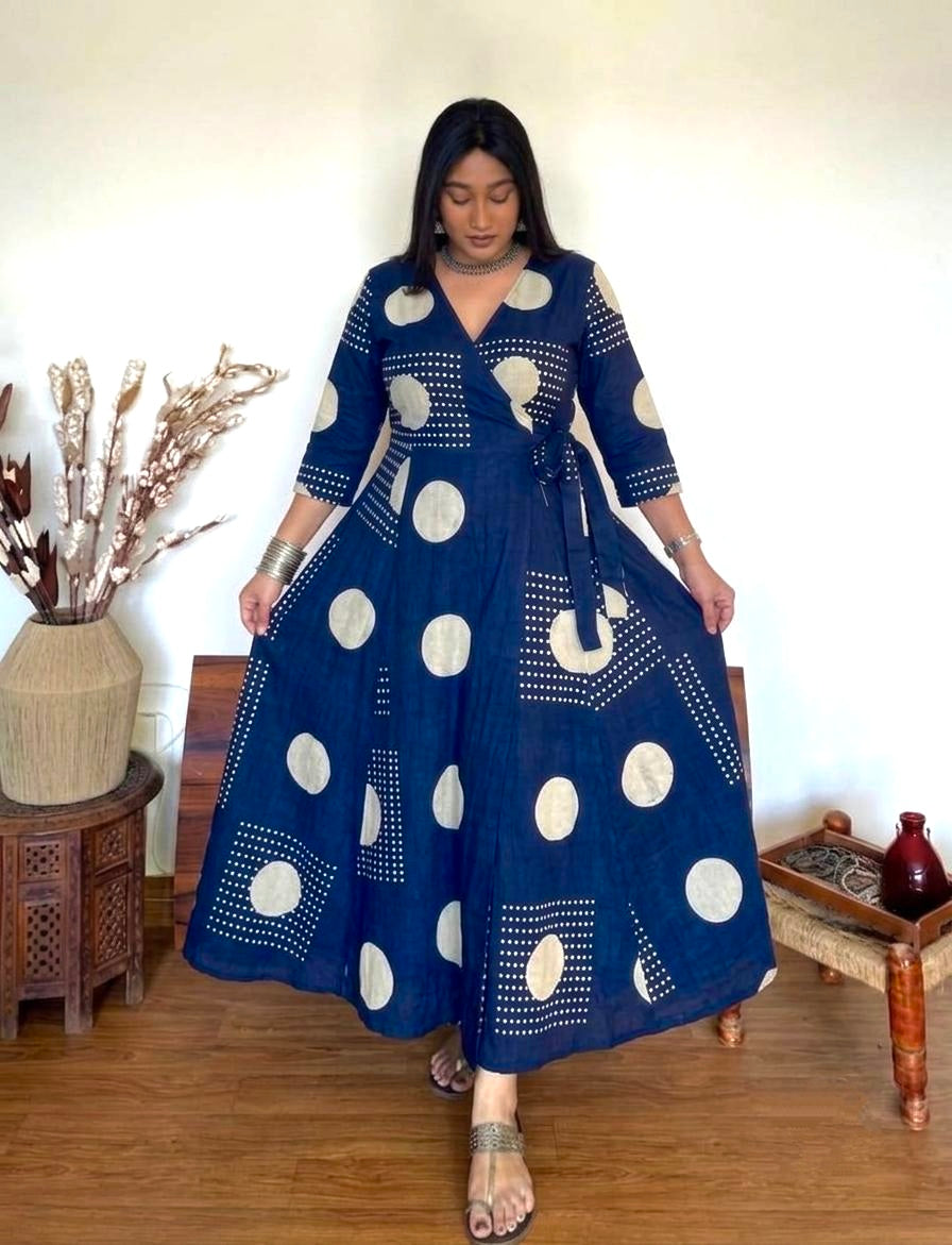 Anaya Indigo Wrap Dress