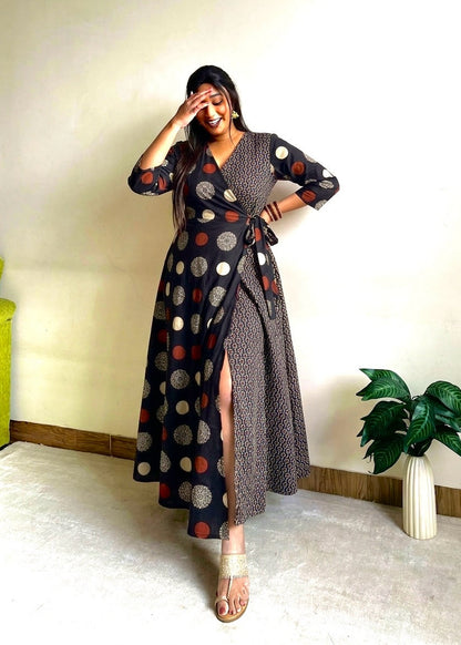 Midnight Black Wrap Dress