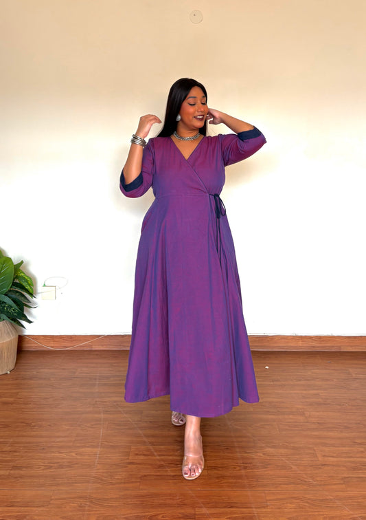 Jamun Ikkat Wrap Dress