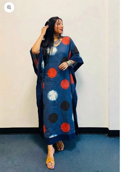Blue Polka Kaftan