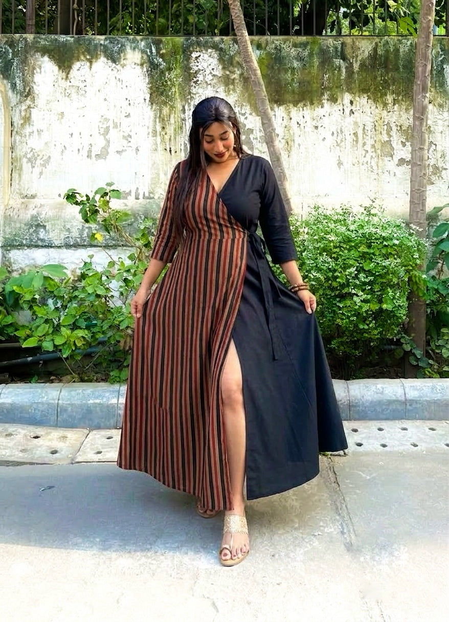 Naaz Half & Half Wrap Dress