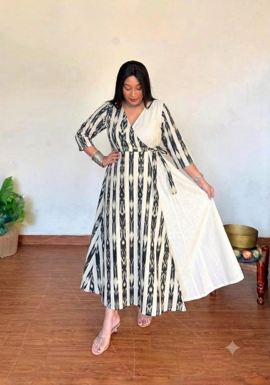 Nyra Ikkat Wrap Dress