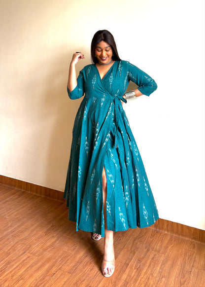Teal Green Wrap Dress