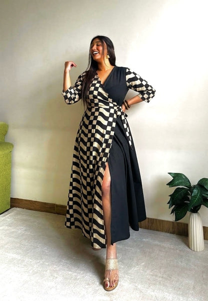 Sara Half & Half Wrap Dress