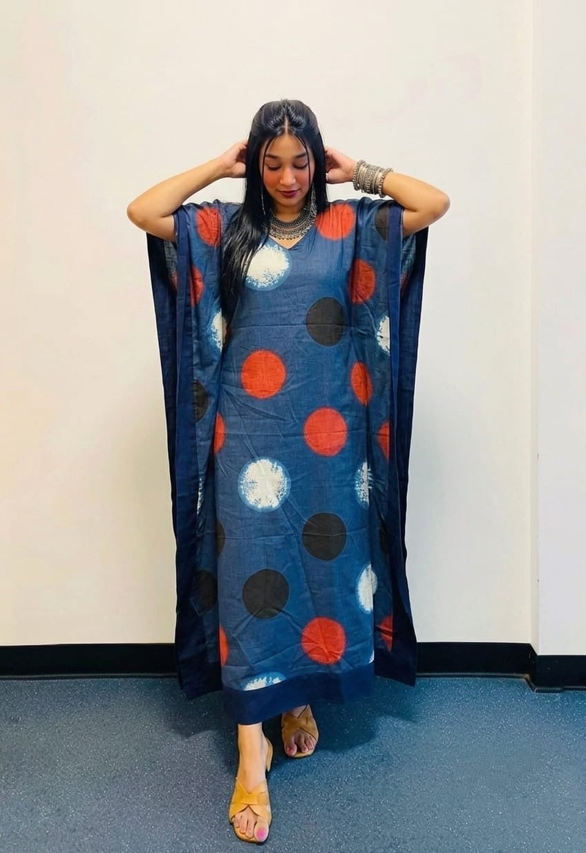 Blue Polka Kaftan
