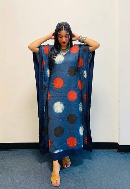 Blue Polka Kaftan