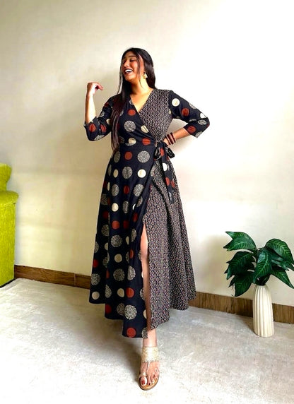 Midnight Black Wrap Dress