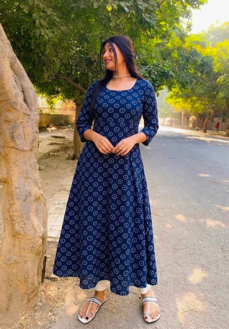 Riva Blue A-line Anarkali