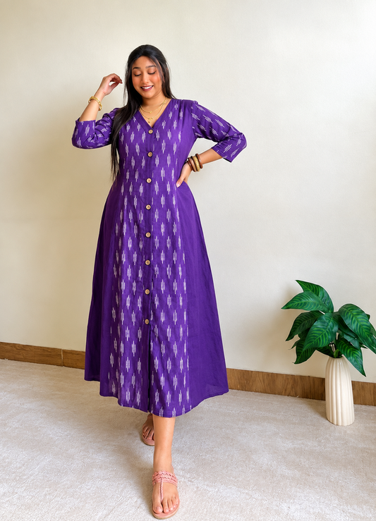 Violet A-line Patchwork Dress