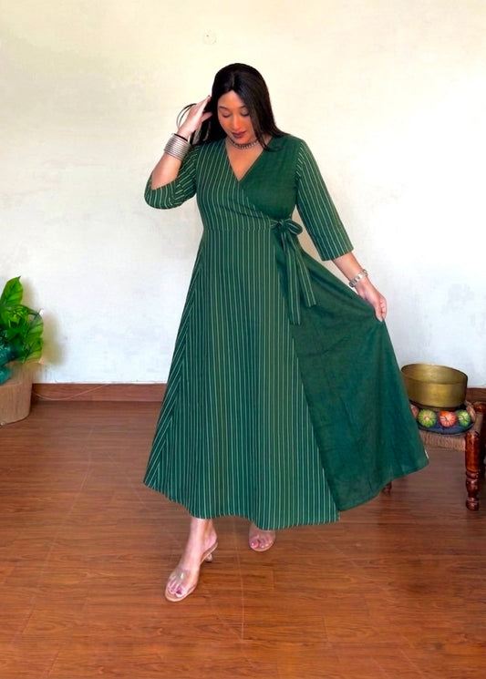 Kiara Ikkat Wrap Dress