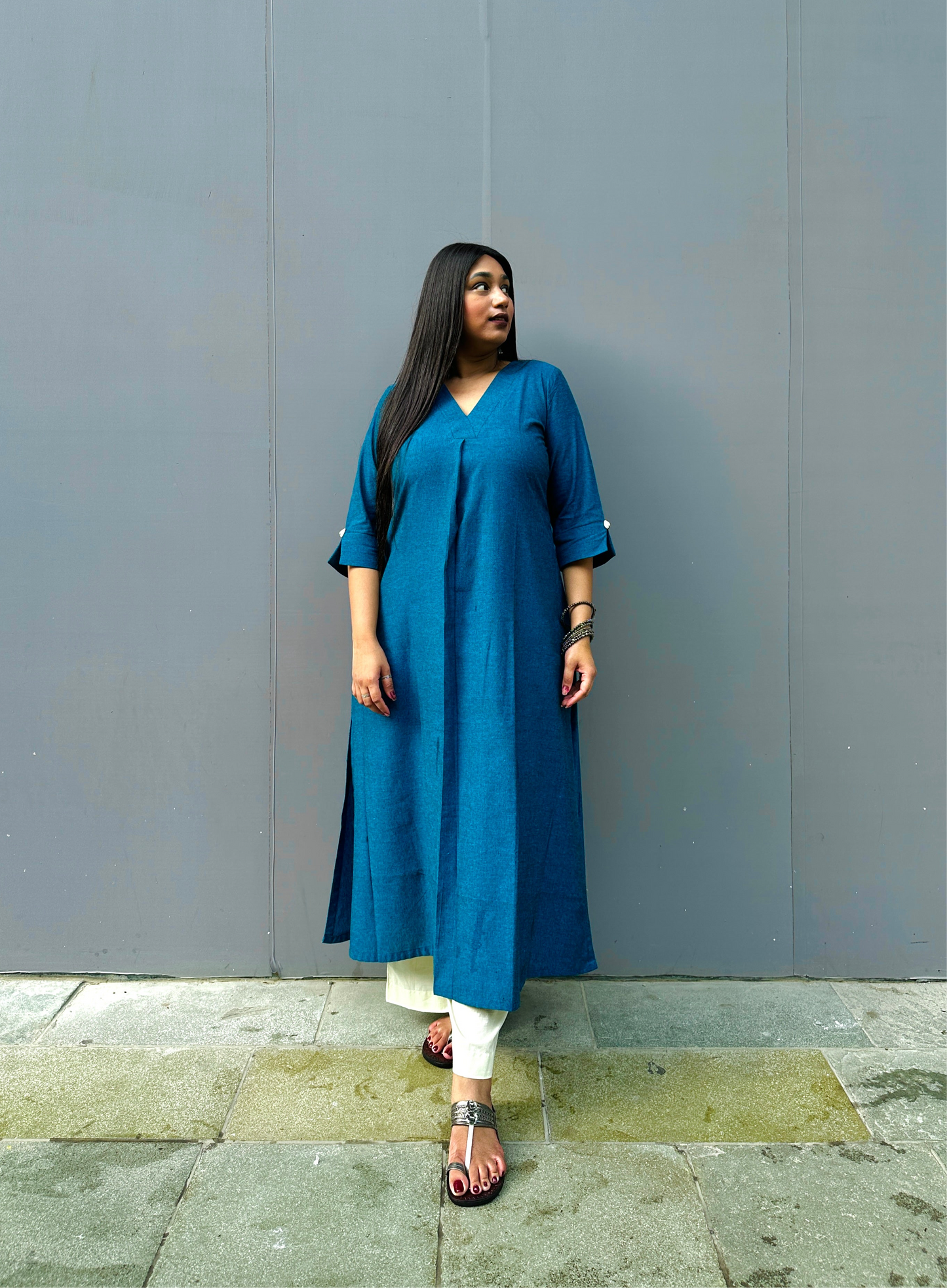 Feroza Ikkat Pleat Kurta (S)