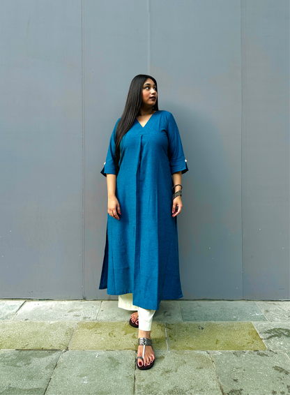 Feroza Ikkat Pleat Kurta (S)