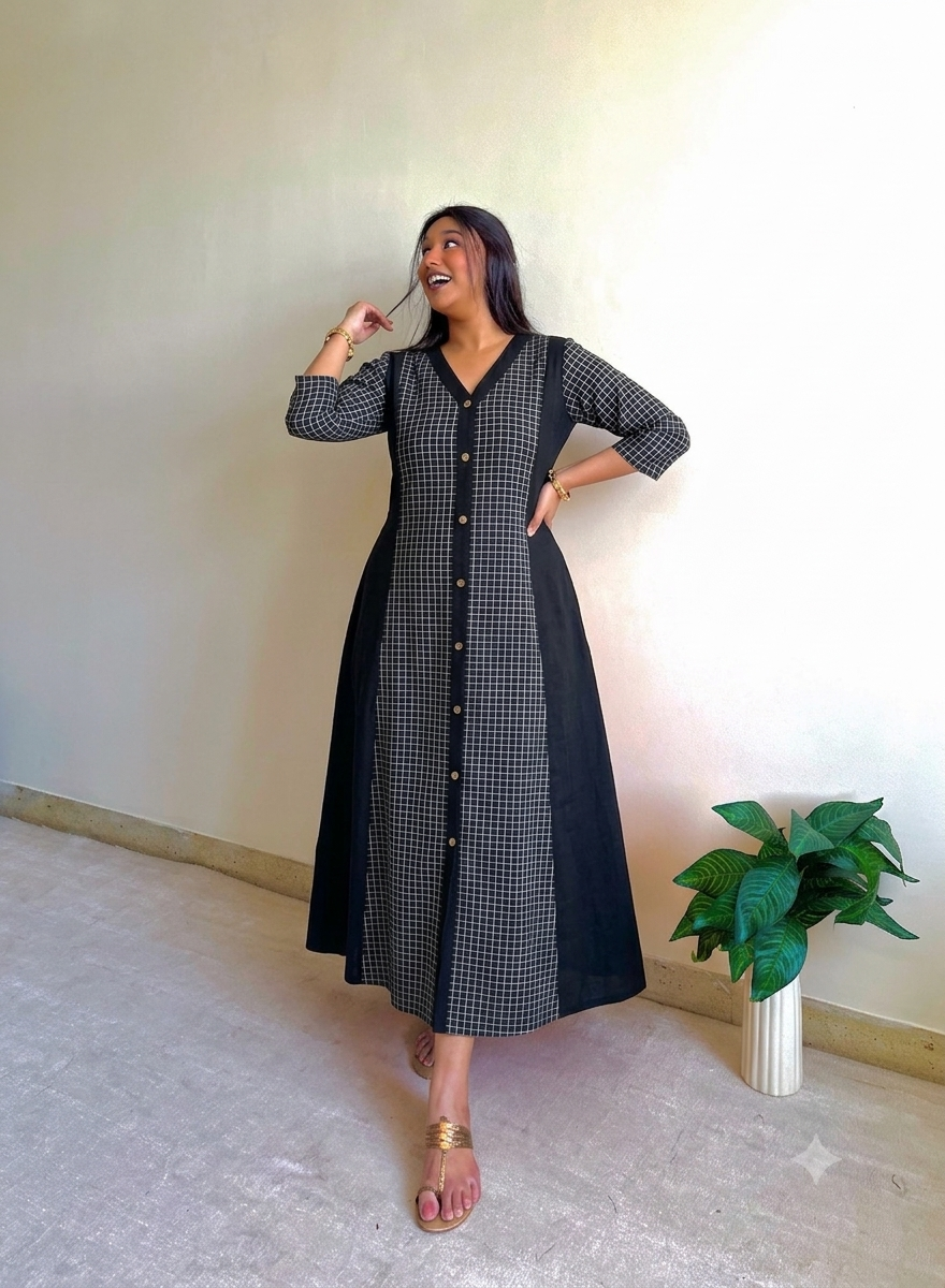 Laila A-line Patchwork Dress