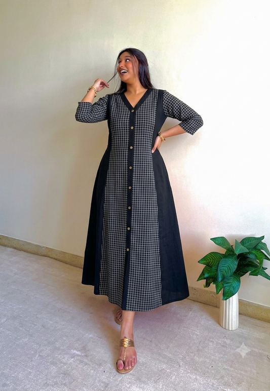 Laila A-line Patchwork Dress