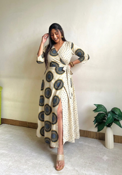 Iffat Half & Half Wrap Dress