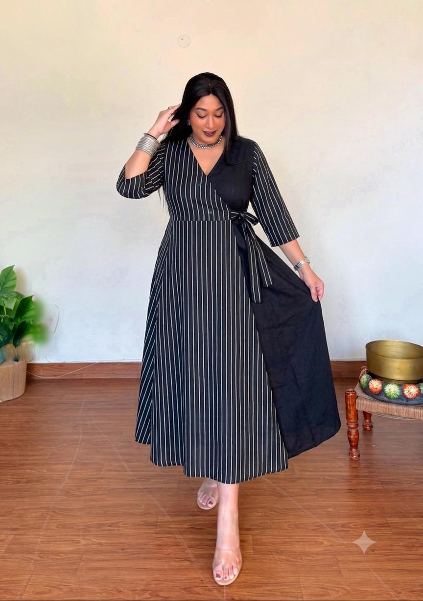 Emma Black Wrap Dress