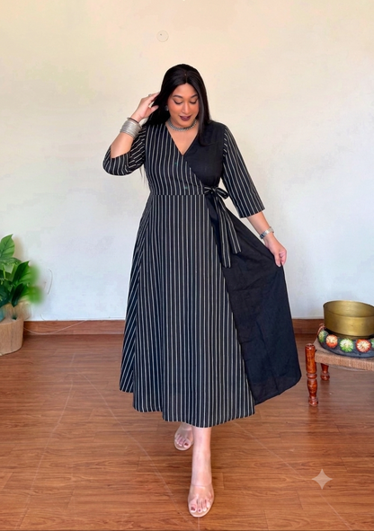 Emma Black Wrap Dress