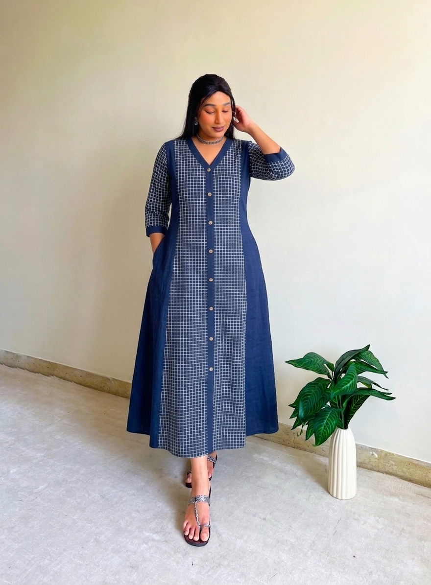 Aza A-line Patchwork Dress